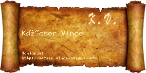 Kácser Vince névjegykártya